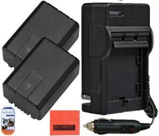 Pack Of 2 VW VBK180 Batteries And battery Charger for Panasonic HC V10 HC V100 HC V500 HC V700 Camcorder + More  Camera & Photo