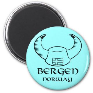 Bergen Norway Viking Hat Magnets