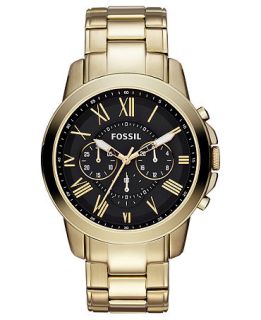 Fossil Mens Chronograph Grant Gold Tone Stainless Steel Bracelet Watch 44mm FS4815   Watches   Jewelry & Watches