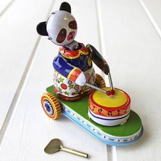 vintage wind up drumming panda bear by posh totty designs interiors