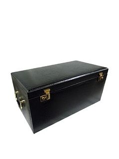Large Leather Jewelry Box with Takeaway Case   Jewelry Armoires