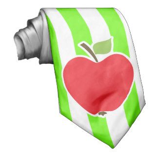 Bright Green Stripes; Apple Tie