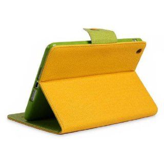 ECVISION Fashion Sweet Lovely Smart Book Style Snap Color Block Sleep/Wake Stand Cover Yellow Green Leather Case For iPad Mini Computers & Accessories