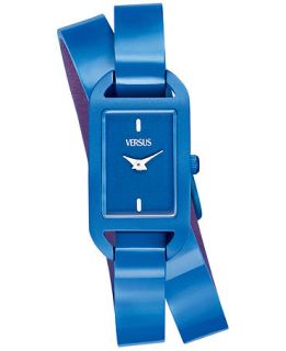 Versus by Versace Watch, Womens Ibiza Blue Patent Leather Wrap Strap 26x20mm SGQ03 0013   Watches   Jewelry & Watches