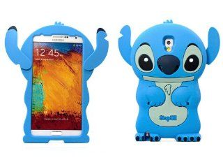 BYG Disney Blue 3d Stitch Fixed Ear Silicone Soft Case Cover for Samsung Galaxy Note 3 III N9000 + Gift 1pcs Phone Radiation Protection Sticker Cell Phones & Accessories