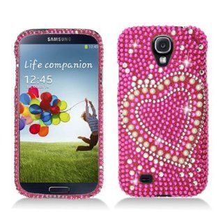 Aimo SAMSIVPCLDI662 Dazzling Diamond Bling Case for Samsung Galaxy S4   Retail Packaging   Heart Pearl Pink Cell Phones & Accessories