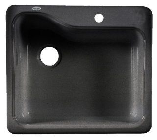 American Standard 7172.001.178 Silhouette Single Bowl Kitchen Sink with Center Hole, Black    