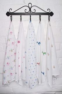 pack of six cotton comfort muslins by olly & belle