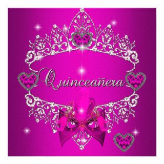 Quinceanera 15th Birthday Party Zebra Pink Black Custom Invitation
