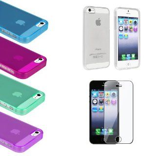 NEW YEAR  Bargain 2014 deal TPU Crystal Shell Soft Case Protective Cover+Film For Apple iPhone 5 5S Clear PlEASE CHOOSE 1 COLOR Cell Phones & Accessories