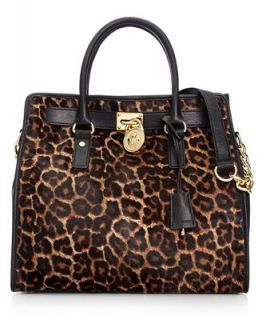 MICHAEL Michael Kors Hamilton Leopard Haircalf Large North South Tote   Handbags & Accessories