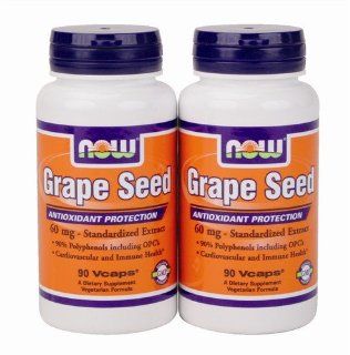 Now Foods Grape Sd Anti 60mg, Veg Capsules, 180 Count Health & Personal Care