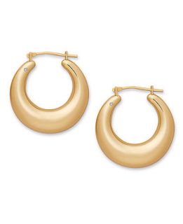 Signature Gold Diamond Accent Graduated Round Hoop Earrings in 14k Gold   Earrings   Jewelry & Watches