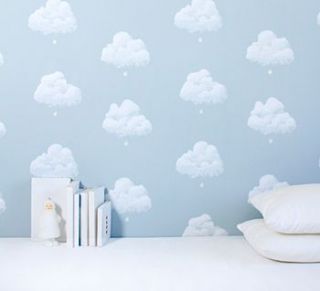 cotton clouds wallpaper by wall library