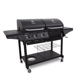 Charcoal and Gas Combo Grill with Side Burner
