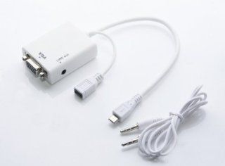 MHL Micro USB to VGA Cable Adapter + Audio Output for Samsung Galaxy S3 SIII i9300 i9308 note2 N7100 Computers & Accessories
