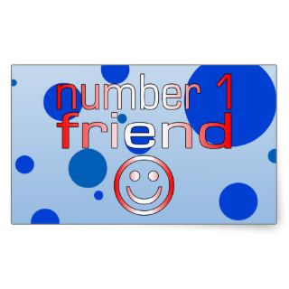 Number 1 Friend in Canadian Flag Colors for Boys Rectangle Stickers