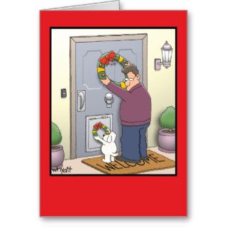 Dog Wreath Funny Christmas Card