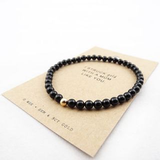 struck gold onyx bracelet for mum by wue