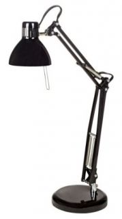 Architect Style Black Finish Adjustable Halogen Desk Lamp    