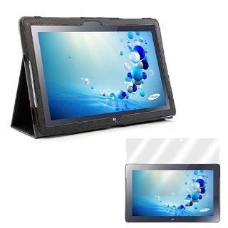 BIRUGEAR Black SlimBook Smart Leather foldable Stand Case Cover plus Screen Protector for Samsung ATIV XE500T1C Smart PC 500T 11.6 inch Tablet [ Support Auto Sleep/Wake Function] Computers & Accessories