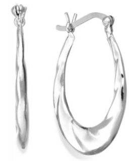 Giani Bernini Sterling Silver Earrings, Textured Hoop Earrings   Earrings   Jewelry & Watches