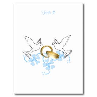09232 Doves Wedding Table Number Post Cards