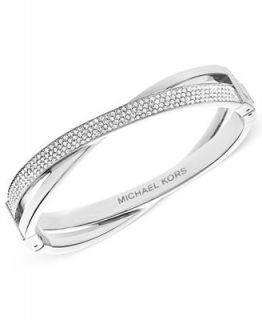 Michael Kors Silver Tone Pave Criss Cross Bracelet   Fashion Jewelry   Jewelry & Watches
