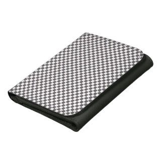 Black and White Checks Leather Wallet