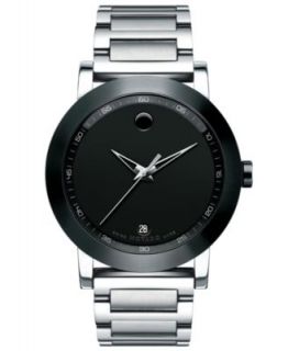 Movado Mens Swiss Museum Sport Black PVD Finish Stainless Steel Bracelet Watch 42mm 0606615   Watches   Jewelry & Watches