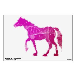 Girly Pink Abstract Wavy Line Horse Wall Decals