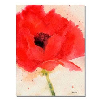 Shelia Golden 'Green Poppy' Canvas Art Trademark Fine Art Canvas
