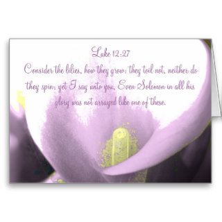 Christian Sympathy Card Consider the Lilies