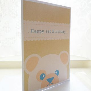 personalised teddy birthday card by ello design