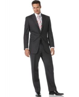 Tasso Elba Suit Charcoal Solid   Suits & Suit Separates   Men