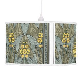 Gray and Yellow Mid Century Modern Pattern Hanging Pendant Lamps