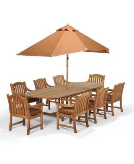 Bristol Outdoor 9 Piece Set 87 x 47 Dining Table and 8 Dining Chairs   Furniture