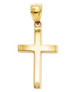 14k Gold Charm, Polished Cross Charm   Jewelry & Watches