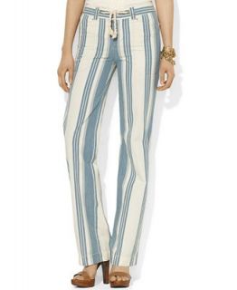 Lauren Jeans Co. Pants, Wide Leg Striped Drawstring   Jeans   Women