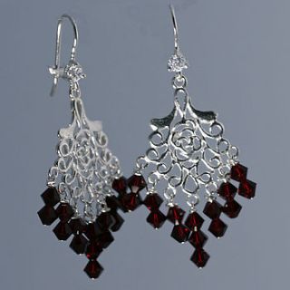 garnet chandelier silver earrings by m by margaret quon