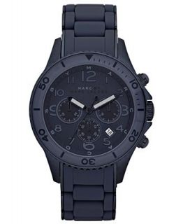 Marc by Marc Jacobs Watch, Womens Chronograph Rock Blue Silicone Wrapped Blue Tone Stainless Steel Bracelet 46mm MBM2581   Watches   Jewelry & Watches