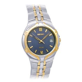Seiko Men's SNE172 Two Tone Stainless Steel Analog with Blue Dial Watch at  Men's Watch store.