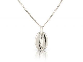 silver coffee bean necklace by argent of london