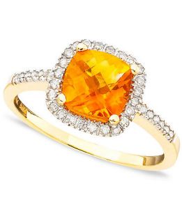 10k Gold Citrine (1 1/5 ct. t.w.) & Diamond (1/5 ct. t.w.) Ring   Rings   Jewelry & Watches
