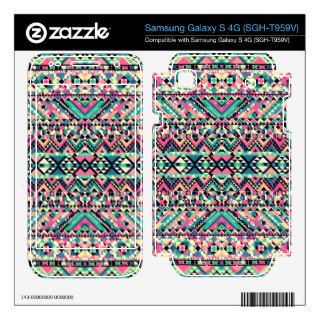 Pink Turquoise Girly Aztec Andes Tribal Pattern Samsung Galaxy S 4G Skin