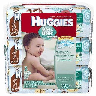 Huggies One & Done Baby Wipes, Soft Pack, Cucumber & Green Tea, 3 Packs of 56 Count, 168 Total Wipes Health & Personal Care