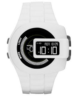 Diesel Watch, Mens Digital White Silicone Strap 52mm DZ7275   Watches   Jewelry & Watches