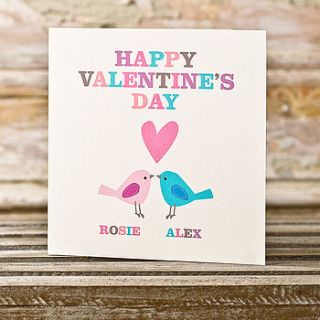 valentine love birds card by rosie robins