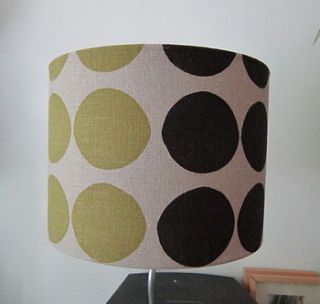 linen hand printed lampshade circles by trisha needham