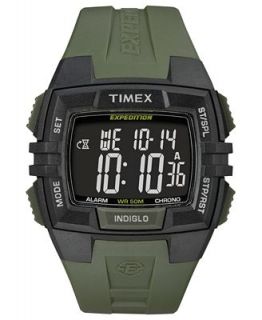 Timex Watch, Mens Digital Expedition Dark Green Resin Strap 45mm T49903UM   Watches   Jewelry & Watches